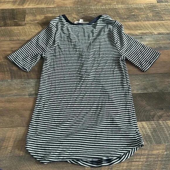 The LOFT l Size XS Striped Tee with Buttons Navy and White - Picture 5 of 5